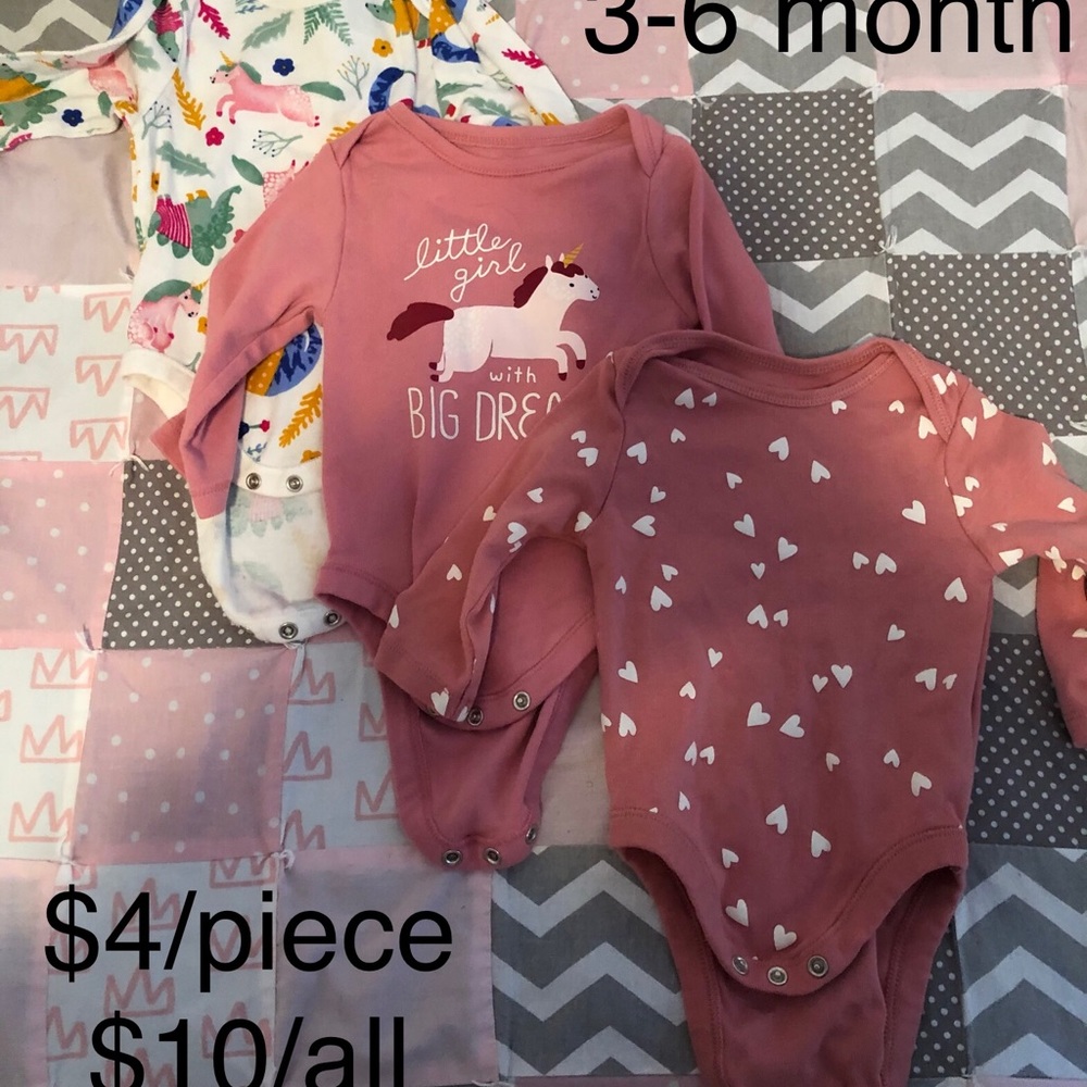3/6 Month Long Sleeve Onesies
